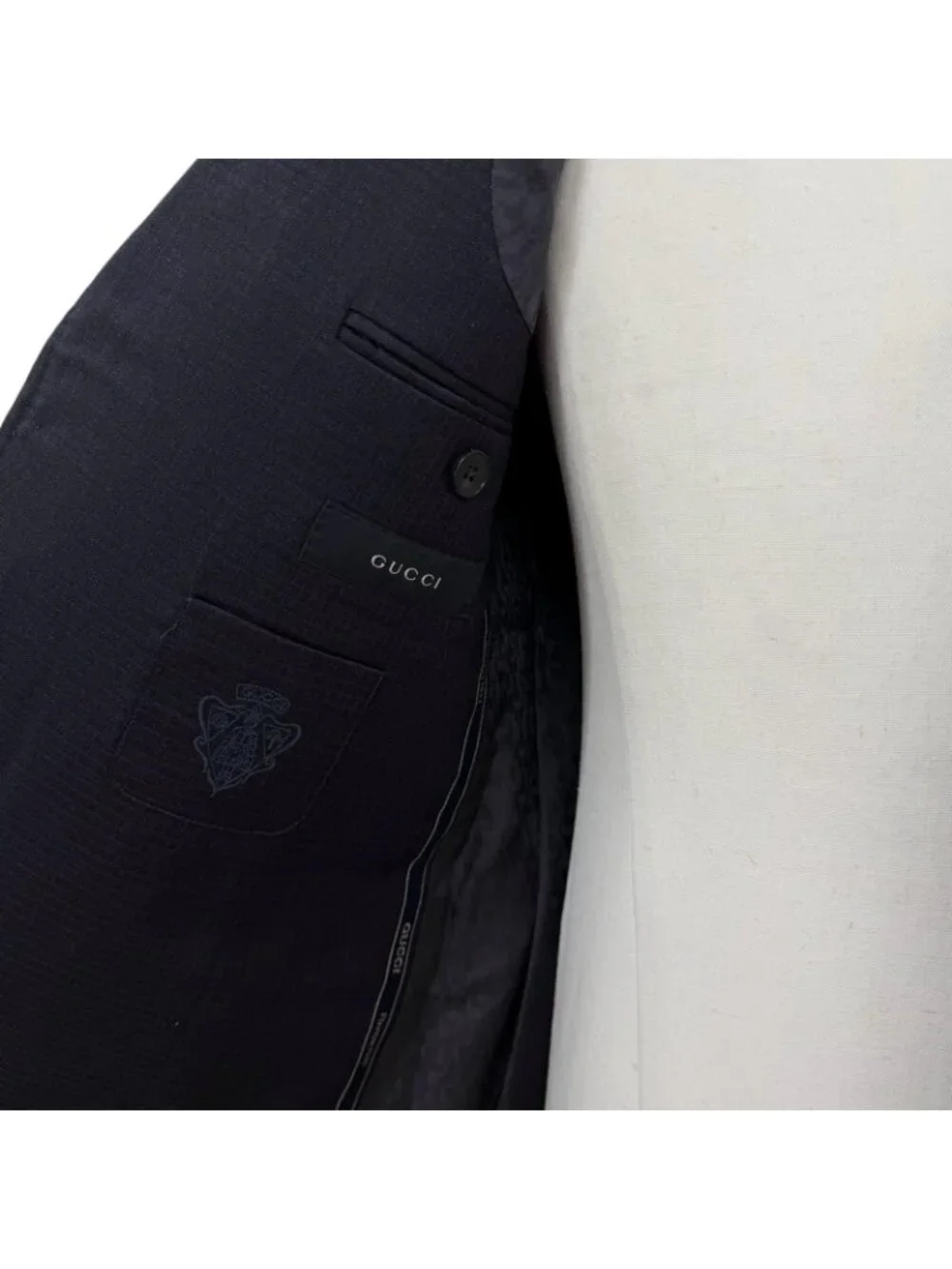 Gucci Wool Logo Button Lining Horsebit All Over Pattern Singles Set Gray 48